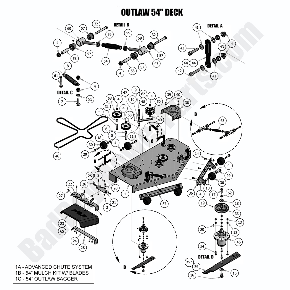 2018 Outlaw & Outlaw Extreme - 54" Deck Assembly